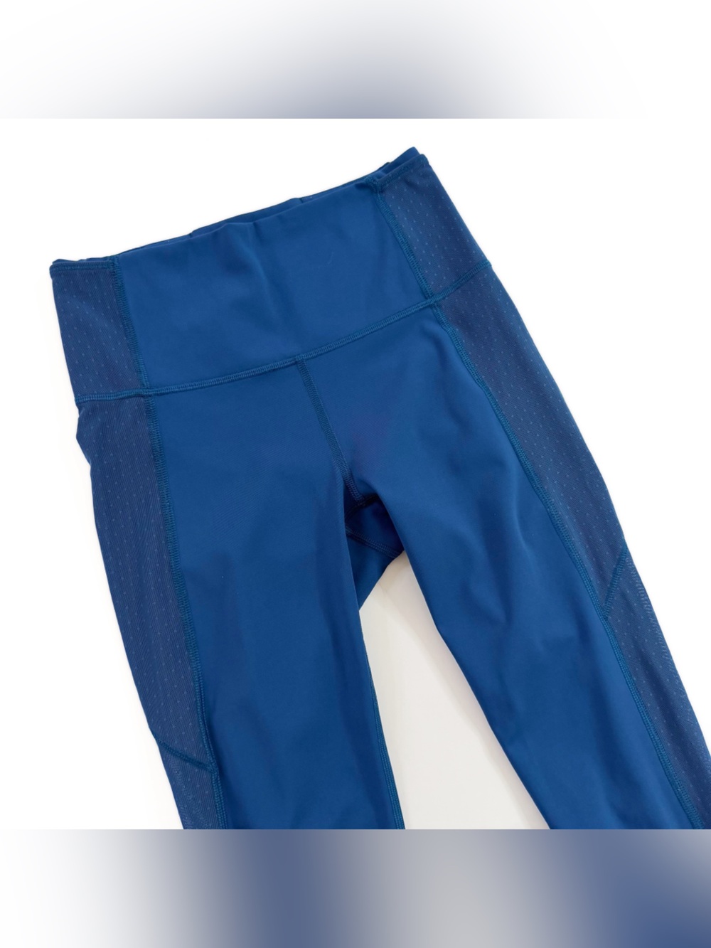 Lululemon Running Crop Leggings Blue Mesh Women’s 6